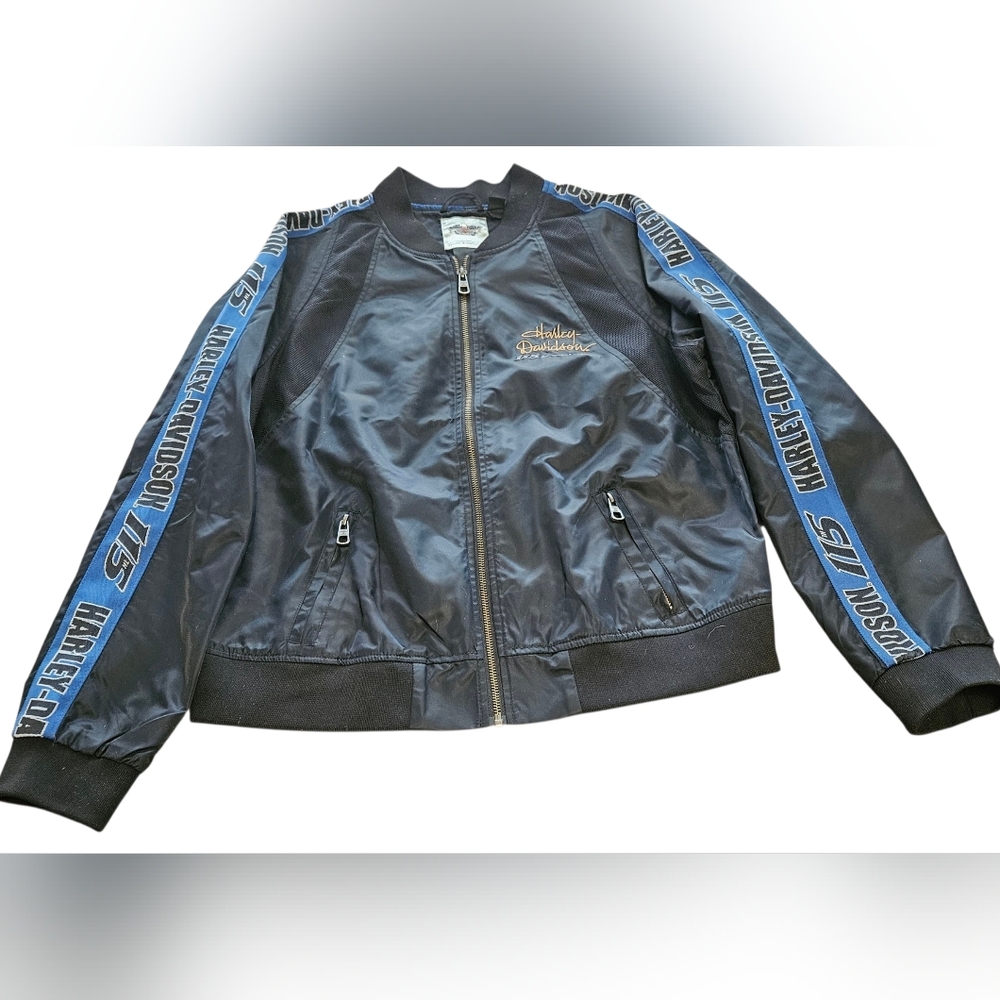 Harley Davidson Women’s Nylon Bomber Jacket Size Medium 115 Anniversary